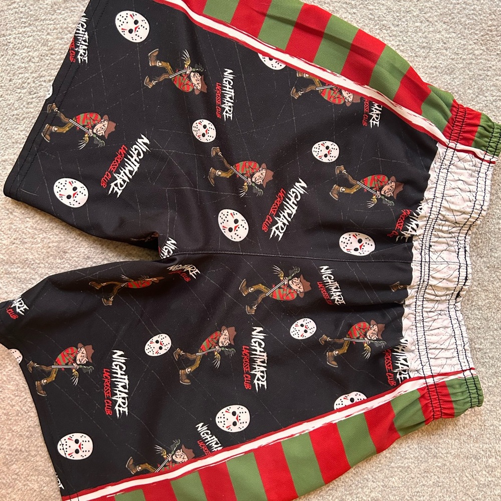 Lacrosse Unlimited Black and White Shorts - Nightmare on Elm Stree